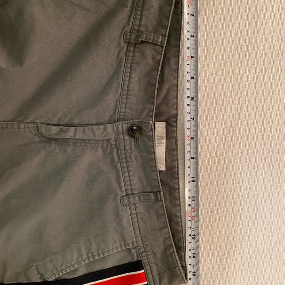 Trendy khaki military straight pants with navy, red & white side stripe - size 7 - Picture 5 of 7